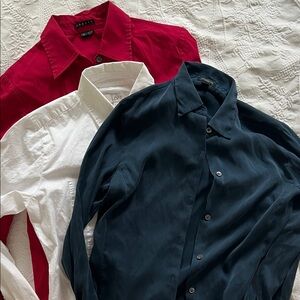Loft & Theory red, white blue bundle button down shirts